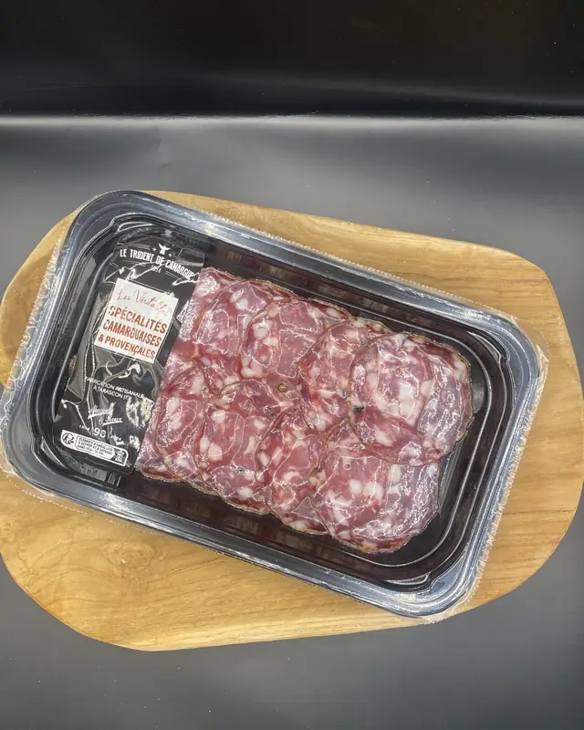 Saucisson fleur de sel en tranche